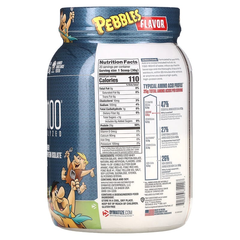 Dymatize ISO 100 Hydrolyzed 100% Whey Protein Isolate Hương Fruity Pebbles 1.3 lbs (600 g) 2 Thành phần vi chất của Dymatize ISO 100 Hydrolyzed 100% Whey Protein Isolate Fruity Pebbles 1.3 lbs (600 g) 705016354207