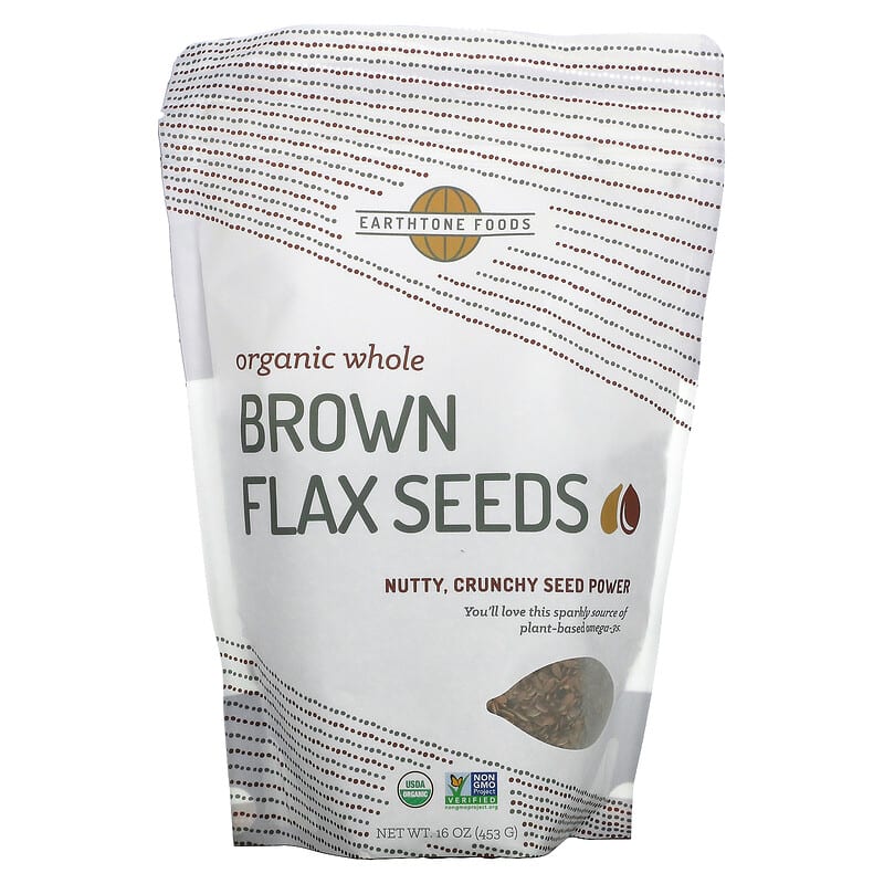 Hạt lanh nâu nguyên hạt hữu cơ Earthtone Foods 16 oz (453 g) 10 earthtone foods organic whole brown flax seeds 16 oz 453 g 113685 817516020732
