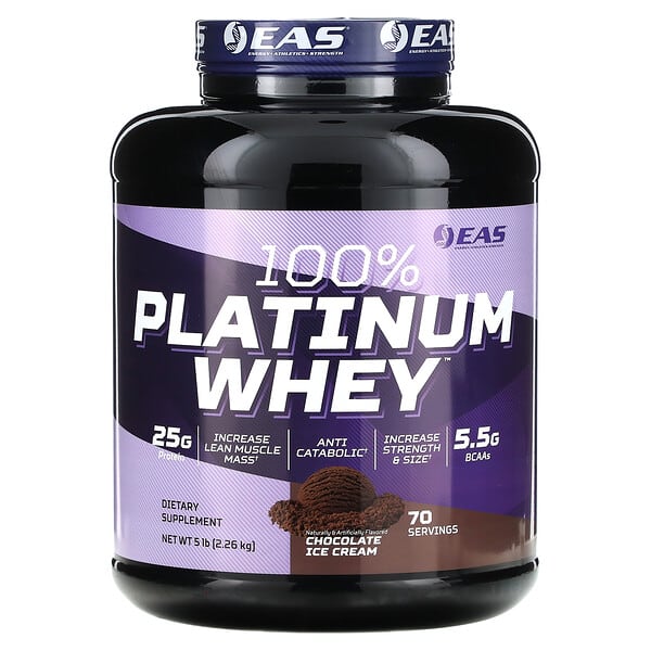 EAS 100% Platinum Whey Chocolate Ice Cream 5 lb 2,26 kg 10 eas 100 platinum whey chocolate ice cream 5 lb 2 26 kg 130145 811836026641