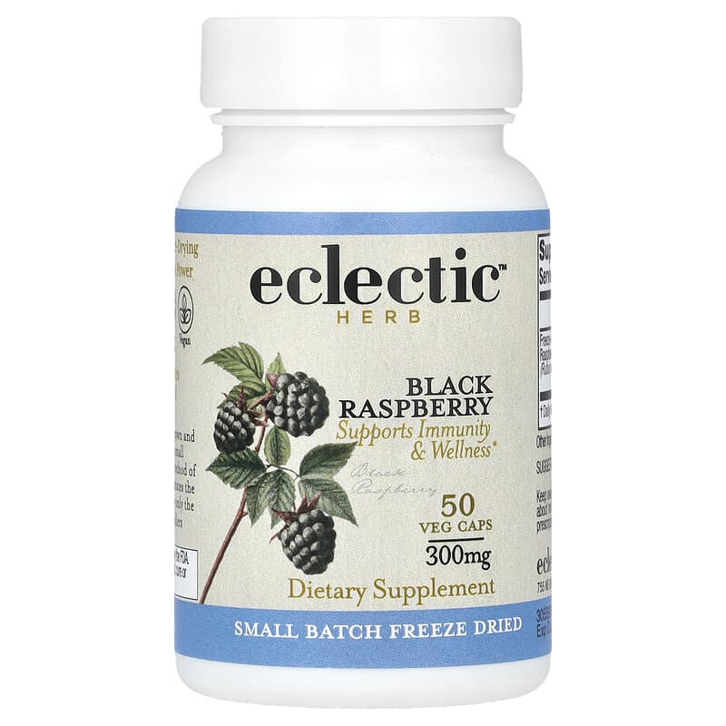 Raspberry Đen Đông Lạnh Eclectic Herb 300 mg 50 viên 10 eclectic herb freeze dried black raspberry 300 mg 50 veg caps 139023 023363305599
