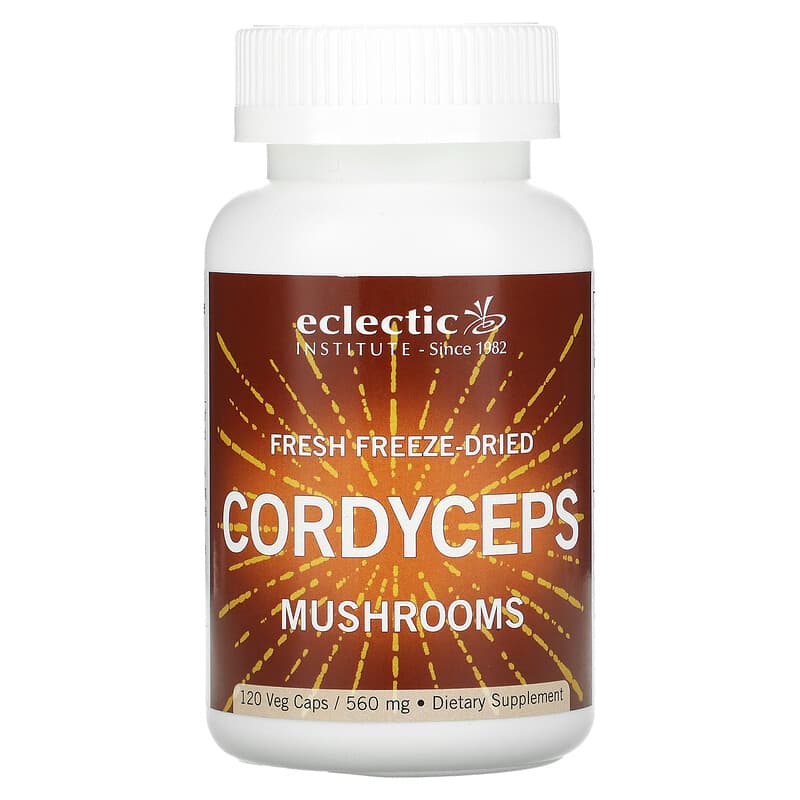 Nấm Cordyceps Tươi Sấy Khô Eclectic Institute 560 mg 120 viên chay 10 eclectic institute fresh freeze dried cordyceps mushrooms 560 mg 120 veg caps 2852 023363301003
