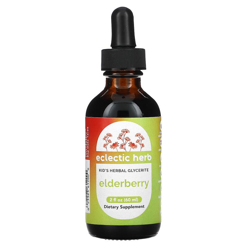 Tinh chất thảo dược cho trẻ em Eclectic Institute Elderberry 60 ml 10 eclectic institute kid s herbal glycerite elderberry 2 fl oz 60 ml 105632 023363612000