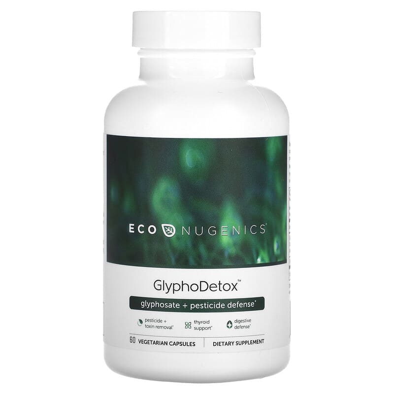 Viên uống phòng ngừa Glyphosate và thuốc trừ sâu Econugenics GlyphoDetox 60 viên chay 10 econugenics glyphodetox glyphosate pesticide defense 60 vegetarian capsules 130975 892985000324