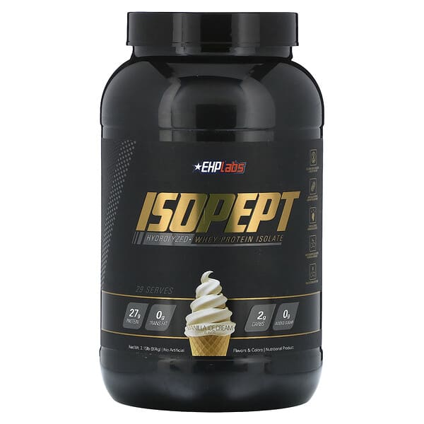 EHPlabs IsoPept Hydrolyzed Whey Protein Isolate Vanilla Ice Cream 2,15 lb 974 g 850006815968