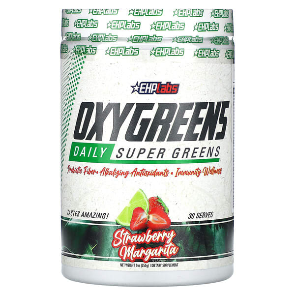 EHPlabs OxyGreens Daily Super Greens Strawberry Margarita 9 oz 255 g 10 ehplabs oxygreens daily super greens strawberry margarita 9 oz 255 g 130568 850034182735