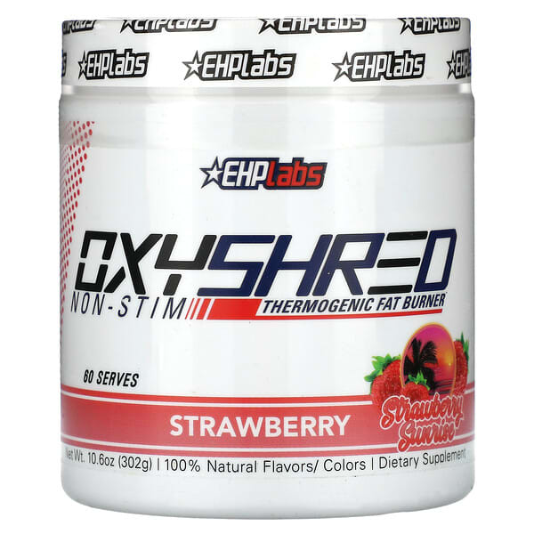 EHPlabs OxyShred Non-Stim Thermogenic Fat Burner Strawberry Sunrise 10,6 oz 302 g 10 ehplabs oxyshred non stim thermogenic fat burner strawberry sunrise 10 6 oz 302 g 130562 850034182780