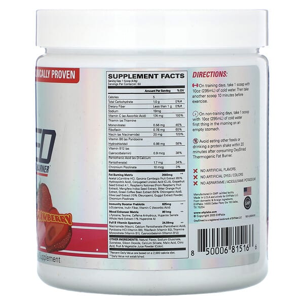 Oxyshred Thermogenic Fat Burner Cosmic Blast EHPlabs OxyShred Giảm Cân Cosmic Blast Dâu 288g