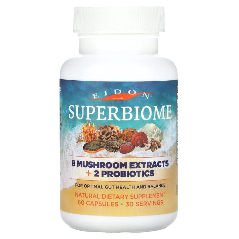 Eidon Ionic Minerals Superbiome Chiết Xuất Nấm 8 Loại và 2 Probiotic 60 viên 10 eidon ionic minerals superbiome 8 mushroom extracts 2 probiotics 60 capsules 132483 640923000475