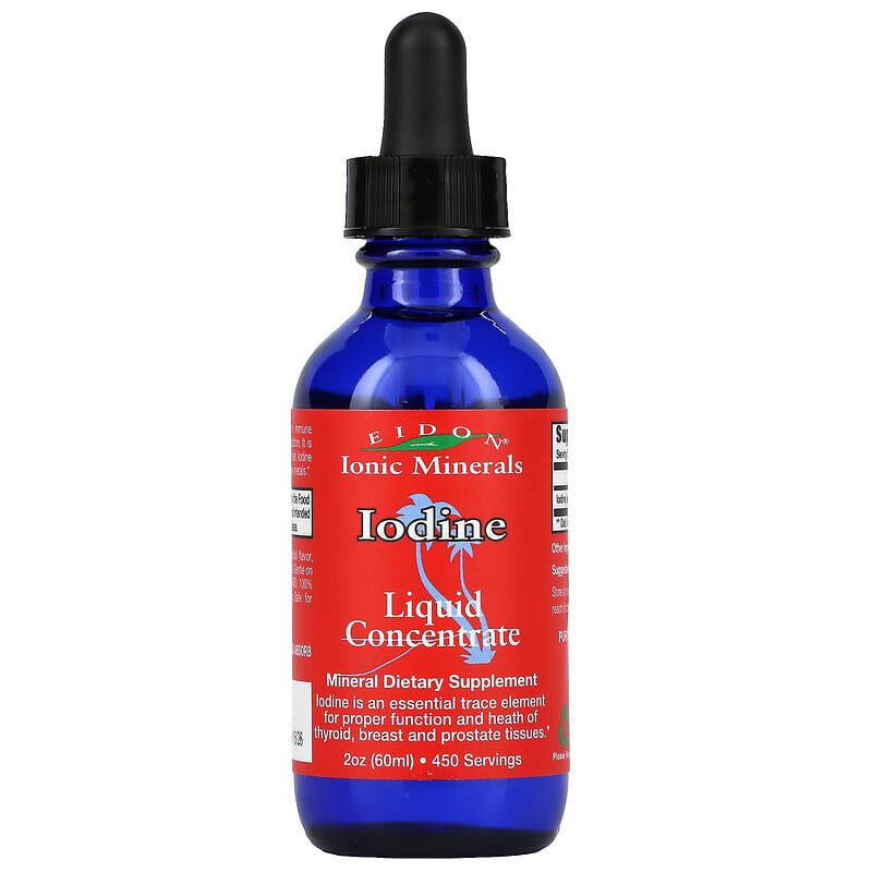 Eidon Mineral Supplements I-ốt Dạng Lỏng Tinh Khiết 60 ml 10 eidon mineral supplements iodine liquid concentrate 2 oz 60 ml 26006 640923000314