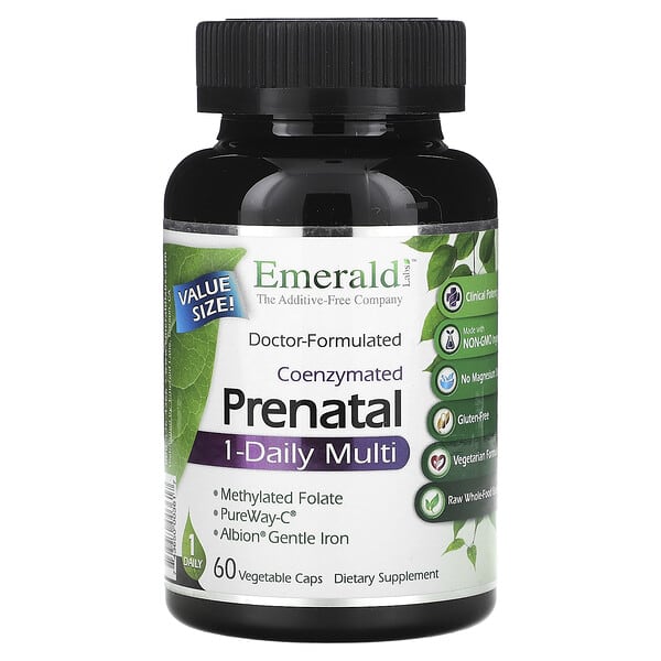 Emerald Laboratories CoEnzymated Prenatal 1-Daily Multi 60 viên chay 743650003617