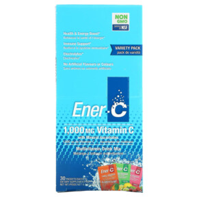 Thực phẩm bổ sung Ener-C Vitamin C Multivitamin Drink Mix Variety Pack 1.000 mg 30 Packets 9.9 oz (282.9 g) 873024001045