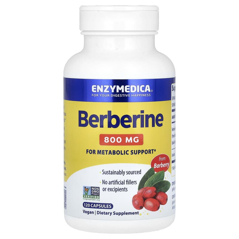 Enzymedica, Berberine, 800 mg, 120 viên (400 mg/viên) 670480101445