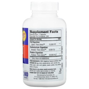 Enzymedica Lypo Gold Hỗ Trợ Tiêu Hóa Chất Béo 240 viên nang 3 Thành phần vi chất của Enzymedica Lypo Gold For Fat Digestion 240 Capsules 670480981320