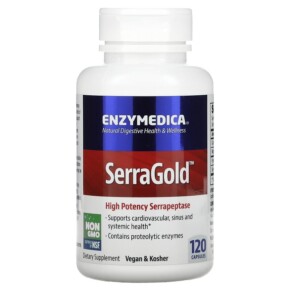 Thực phẩm bổ sung Enzymedica SerraGold High Potency Serrapeptase 120 Capsules 670480263013