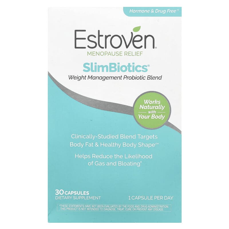 Estroven Giải Pháp Mãn Kinh SlimBiotics® Hỗ Trợ Quản Lý Cân Nặng Probiotic 30 viên 10 estroven menopause relief slimbiotics weight management probiotic blend 30 capsules 144994 092961040508