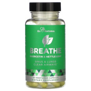Thực phẩm bổ sung Eu Natural BREATHE Sinus & Lungs Respiratory Health 60 Vegetarian Capsules 855244008141