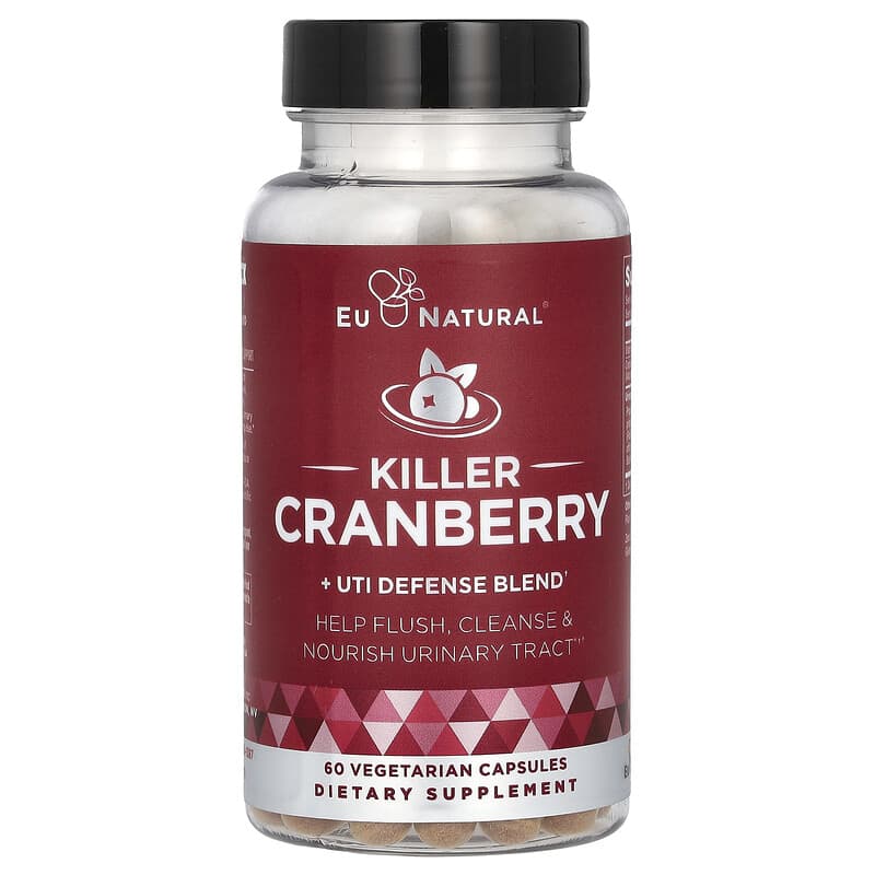 Eu Natural, Killer Cranberry + UTI Defense Blend, 60 viên chay 855244008486