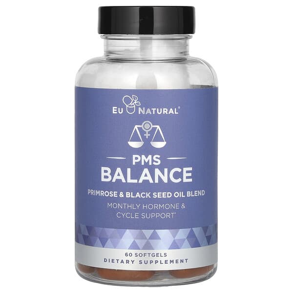 Eu Natural PMS Balance Primrose & Black Seed Oil Blend 60 viên 10 eu natural pms balance primrose black seed oil blend 60 softgels 120038 855244008394