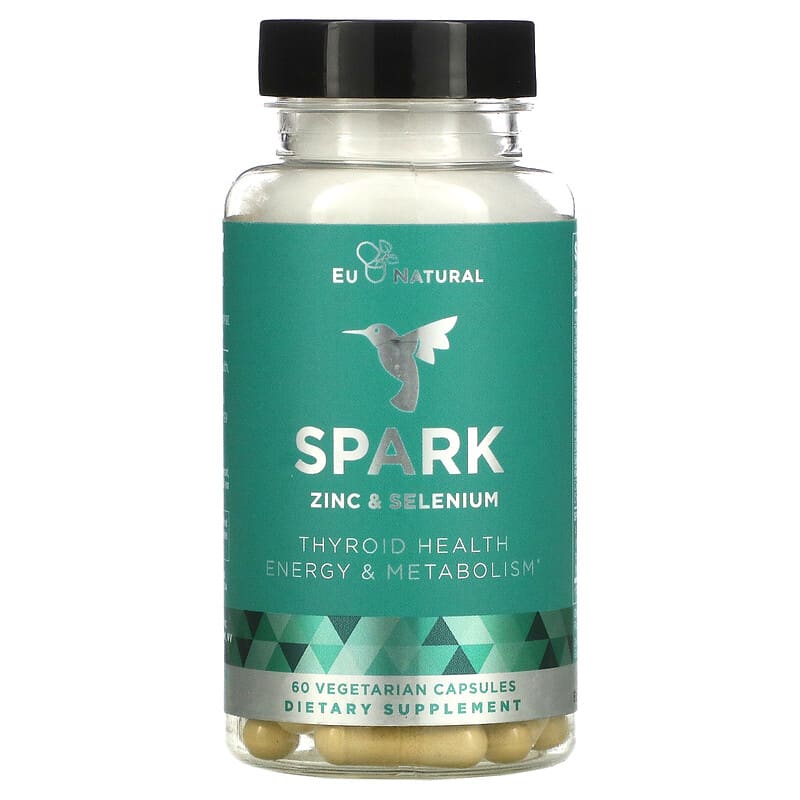 Viên uống Eu Natural Spark Zinc & Selenium 60 viên thực vật 10 eu natural spark zinc selenium 60 vegetarian capsules 105135 855244008189