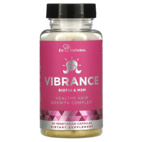 Thực phẩm bổ sung Eu Natural Vibrance Biotin & MSM 60 Vegetarian Capsules 855244008073