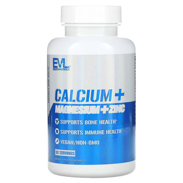 EVLution Nutrition Calcium + Magnesium + Zinc 60 viên 818901029248