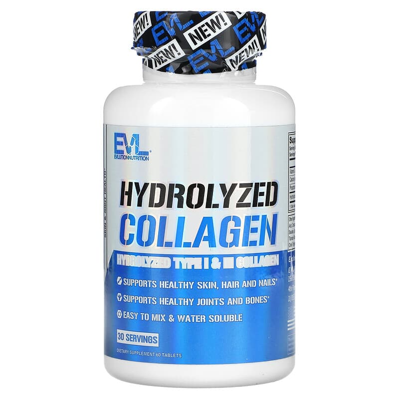 EVLution Nutrition, Hydrolyzed Collagen, 60 viên 818901029088