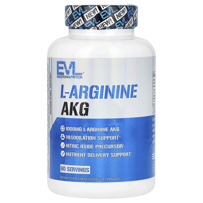 EVLution Nutrition, L-Arginine AKG, 1.000 mg, 120 viên (500 mg/viên) 818901029927