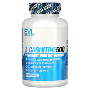 Thực phẩm bổ sung EVLution Nutrition L-CARNITINE500 Stimulant Free Fat Burning 120 Capsules 818901020184