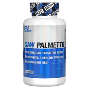 Thực phẩm bổ sung EVLution Nutrition Saw Palmetto 500 mg 60 Veggie Capsules 818901027015