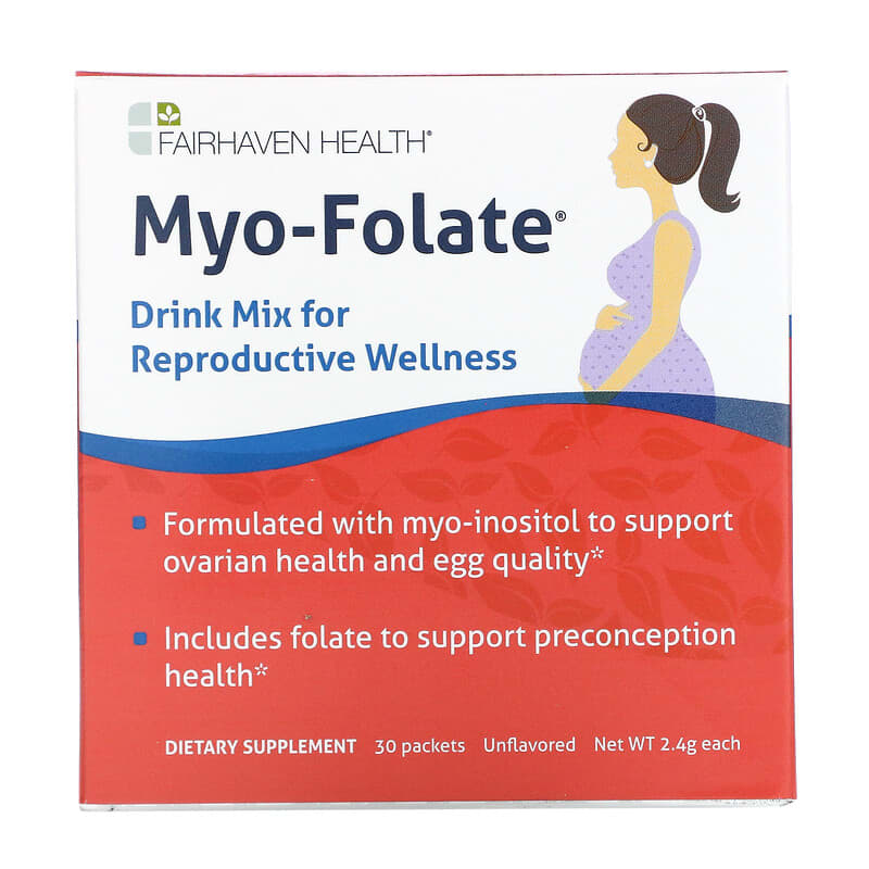 Myo-Folate Drink Mix Fairhaven Health cho Sức Khỏe Sinh Sản Không vị 30 gói 2.4g 10 fairhaven health myo folate drink mix for reproductive wellness unflavored 30 packets 2 4 g each 82163 896593002251