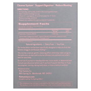 Thành phần vi chất của Flat Tummy Weekend Cleanse 30 Day Program 8 Tea Bags 0.05 oz (1.45 g) Each 855119006531