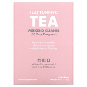 Thực phẩm bổ sung Flat Tummy Weekend Cleanse 30 Day Program 8 Tea Bags 0.05 oz (1.45 g) Each 855119006531