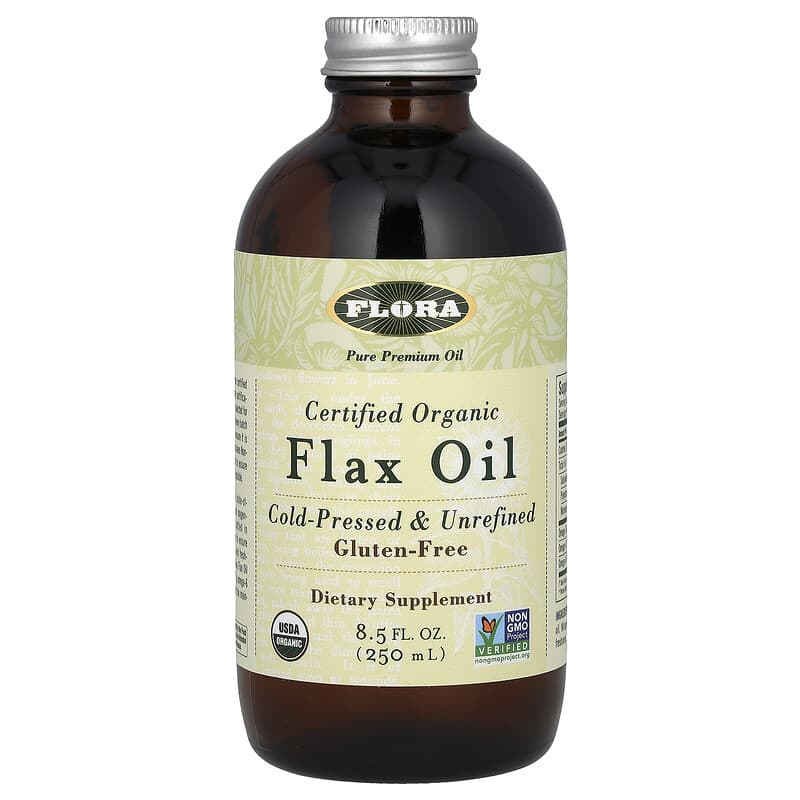 Flora, Certified Organic Flax Oil, 8,5 fl oz (250 ml) 061998679005