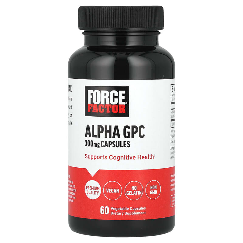 Viên uống Alpha GPC Force Factor 600mg 60 viên chay 300mg mỗi viên 10 force factor alpha gpc 600 mg 60 vegetable capsules 300 mg per capsule 134937 810126661128