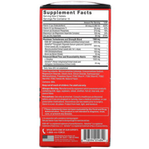 Viên uống tăng cường testosterone Force Factor Alpha King Supreme Elite 45 viên 3 Thành phần vi chất của Force Factor Alpha King Supreme Elite Testosterone Booster 45 Tablets 818594014842