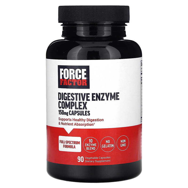 Force Factor, Digestive Enzyme Complex, 150 mg, 90 viên chay 810126661074