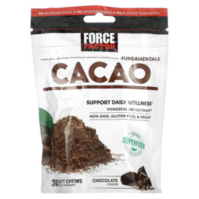 Thực phẩm bổ sung Force Factor Fundamentals Cacao Chocolate 30 Soft Chews 818594018659