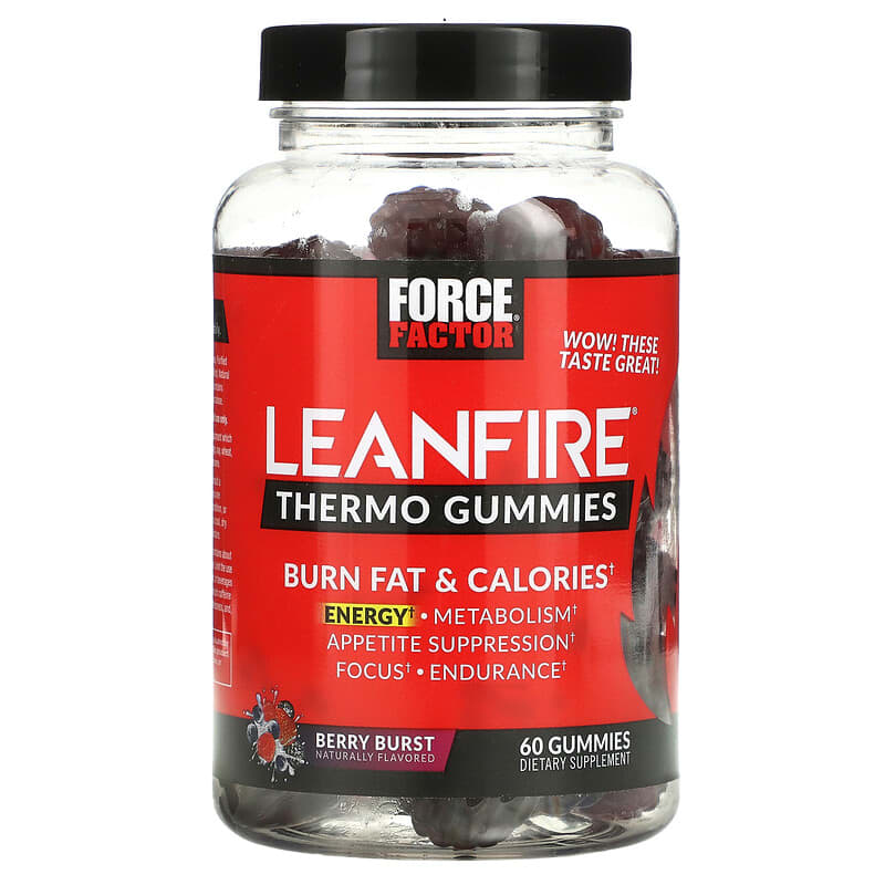 Viên giảm mỡ Force Factor Leanfire Thermo Gummies vị Berry Blast 60 viên 10 force factor leanfire thermo fat burner gummies berry blast 60 gummies 113915 818594017027