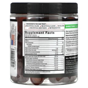 Kẹo dẻo giấm táo Force Factor ProbioSlim 120 viên 3 Thành phần vi chất của Force Factor ProbioSlim Apple Cider Vinegar Gummies 120 Gummies 818594015443