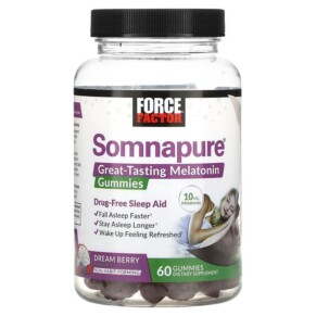 Thực phẩm bổ sung Force Factor Somnapure Great Tasting Melatonin Gummies Dream Berry 5 mg 60 Gummies 818594017966