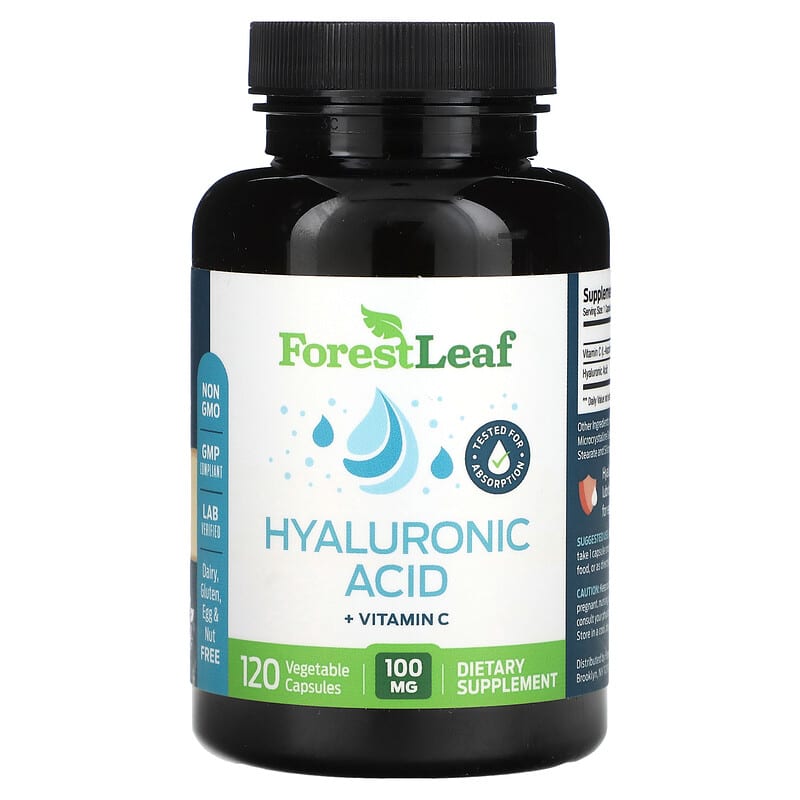 Viên uống Hyaluronic Acid 100 mg Forest Leaf 120 viên chay 10 forest leaf hyaluronic acid 100 mg 120 vegetable capsules 135376 645080875829
