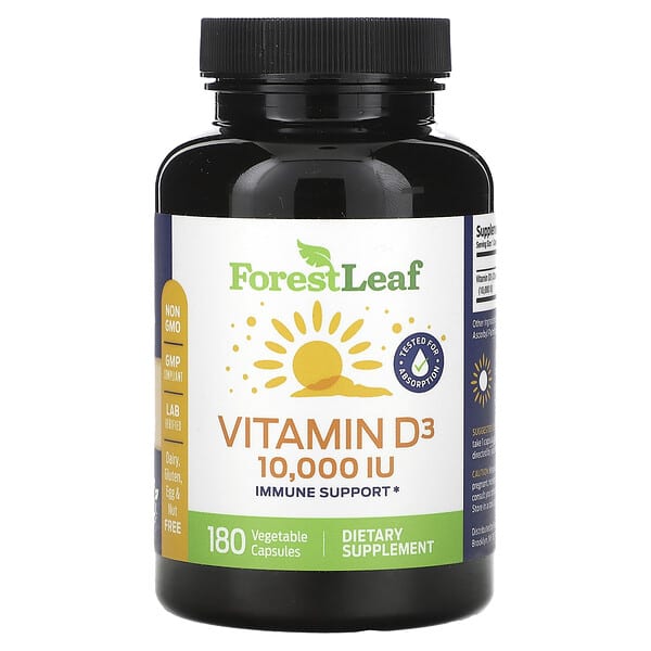 Forest Leaf Vitamin D3 250 mcg 10.000 IU 180 viên chay 724456489003