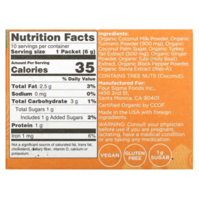 Bột Trà Vàng Four Sigmatic với Nấm Turkey Tail 10 gói 0.21 oz (6 g)/gói (Ngừng Kinh Doanh) 3 Thành phần vi chất của Four Sigmatic Golden Latte Mix with Turkey Tail 10 Packets 0.21 oz (6 g) Each (Discontinued Item) 816897020782