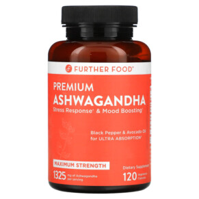 Thực phẩm bổ sung Further Food Premium Ashwagandha Maximum Strength 662.5 mg 120 Vegetarian Capsules 850006249077