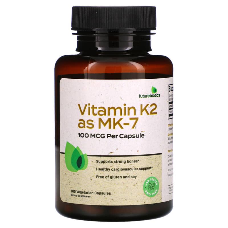 Viên uống Futurebiotics Vitamin K2 MK-7 100 mcg 100 viên thực vật 10 futurebiotics vitamin k2 as mk 7 100 mcg 100 vegetarian capsules 108898 049479500901