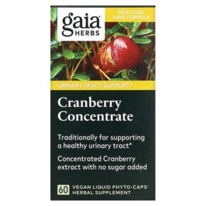 Thực phẩm bổ sung Gaia Herbs Cranberry Concentrate 60 Vegan Liquid Phyto-Caps 751063403306