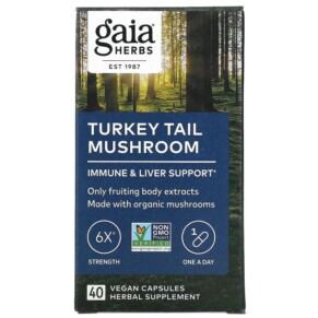Thực phẩm bổ sung Gaia Herbs Turkey Tail Mushroom 40 Vegan Capsules 751063151771