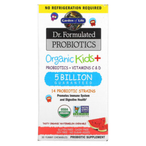 Thực phẩm bổ sung Garden of Life Dr. Formulated Probiotics Organic Kids + Tasty Organic Watermelon 30 Yummy Chewables 658010122153