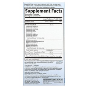 Viên uống lợi khuẩn Garden of Life Dr. Formulated Probiotics Prostate+ 60 viên thực vật 3 Thành phần vi chất của Garden of Life Dr. Formulated Probiotics Prostate+ 60 Vegetarian Capsules 658010120050