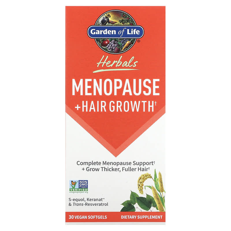 Viên uống Garden of Life hỗ trợ mãn kinh và mọc tóc cho nam, hương berry, 30 viên mềm 10 garden of life herbals menopause hair growth berry 30 vegan softgels 136247 658010133937